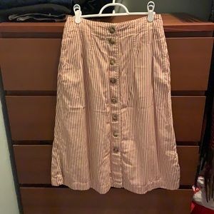 Madewell striped midi skirt size 4